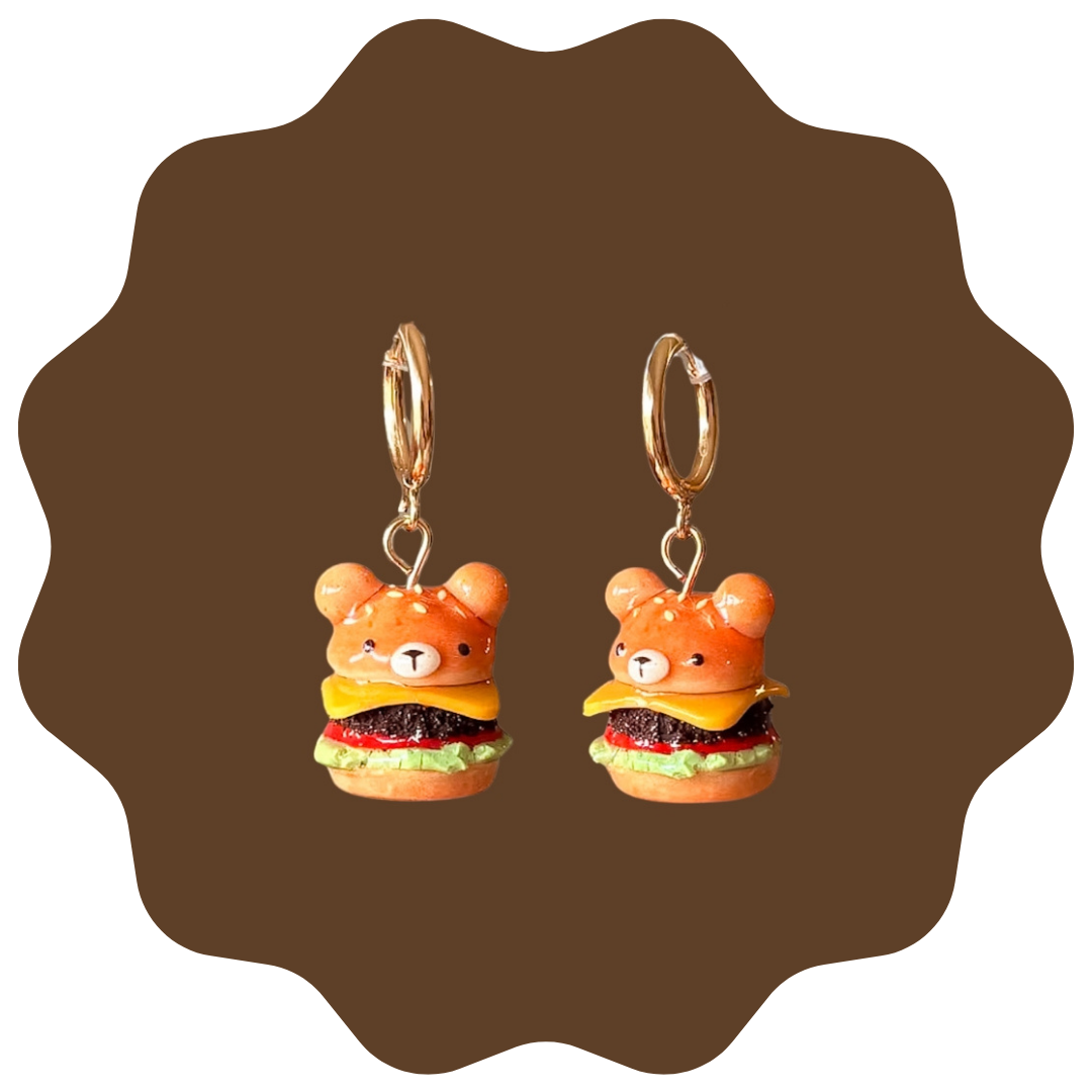 Bear Burger Earrings