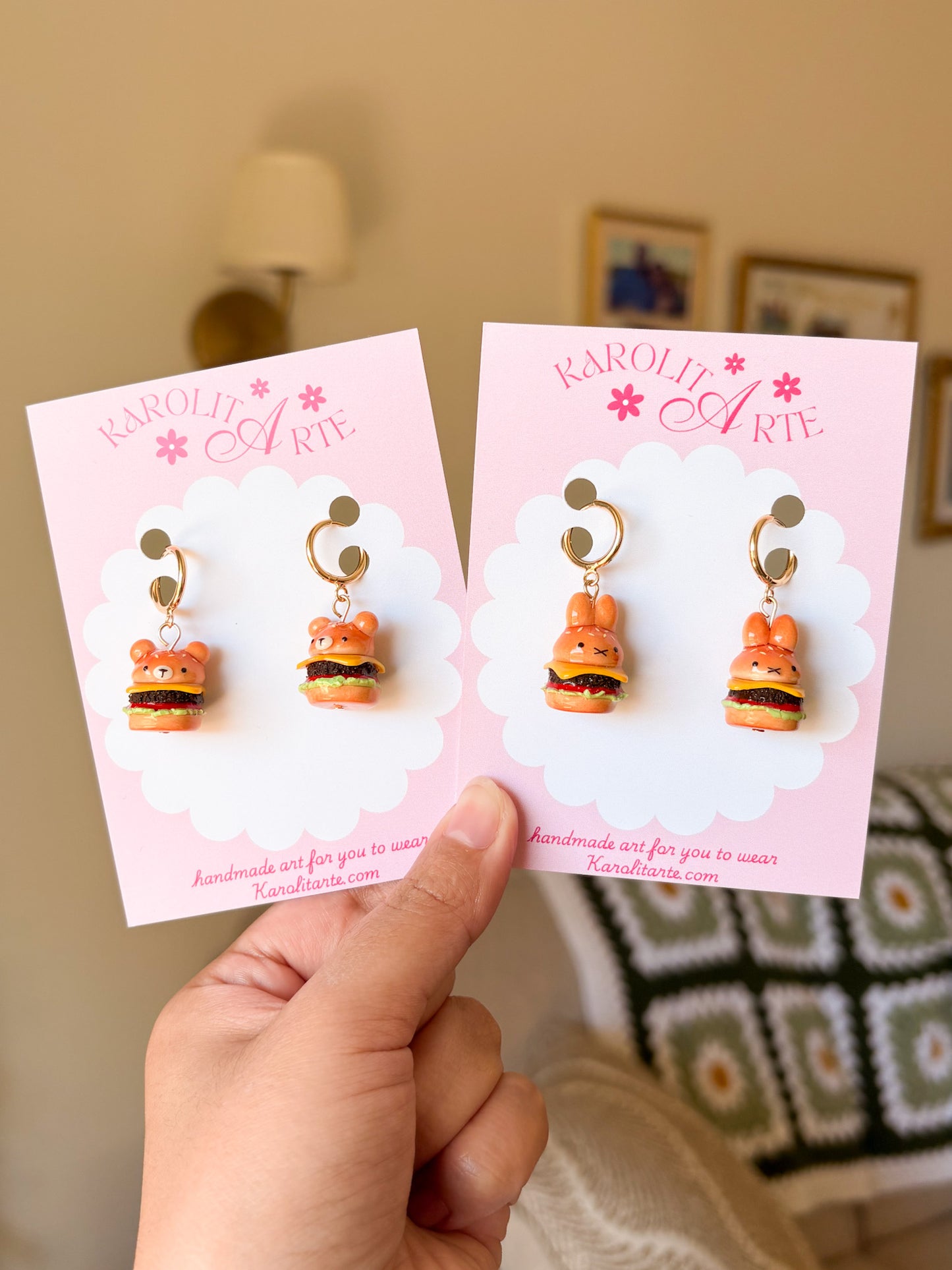 Bear Burger Earrings