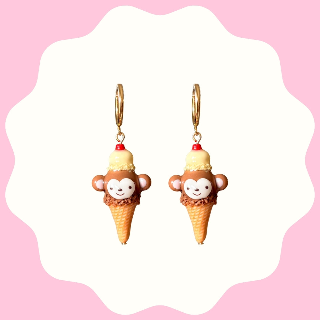 Chunky Monkey Ice Cream Earrings