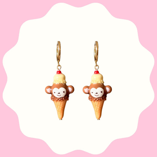 Chunky Monkey Ice Cream Earrings