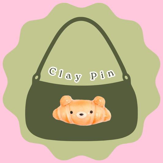 Bear Croissant Clay Pin