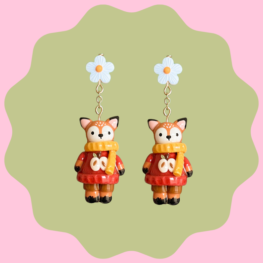 Felix Fox With Flower Studs